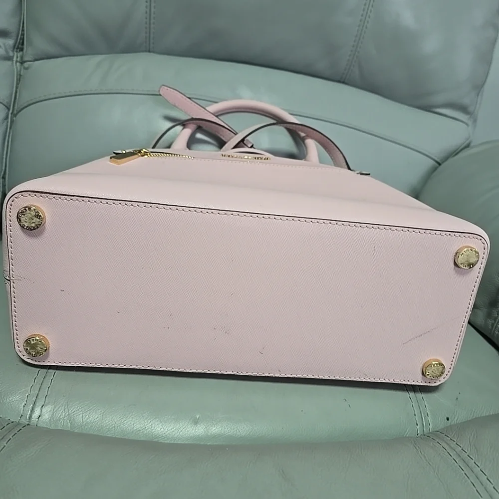 Michael Kors Hailee Medium Saffiano Leather Satchel Crossbody Bag‎ Blossom Pink - Picture 9 of 11